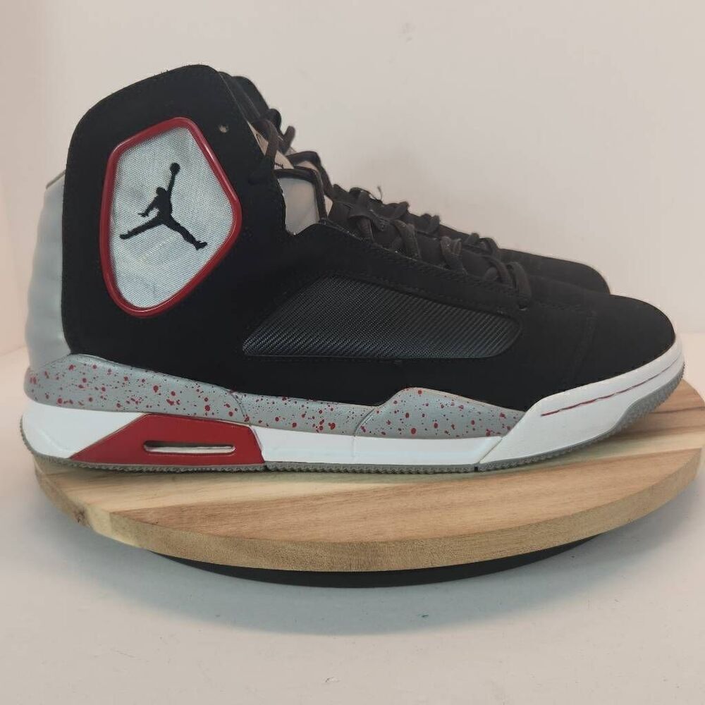 JORDAN FLIGHT LUMINARY 551820-005 BLACK/GREY/GYM RED Mens Size 12